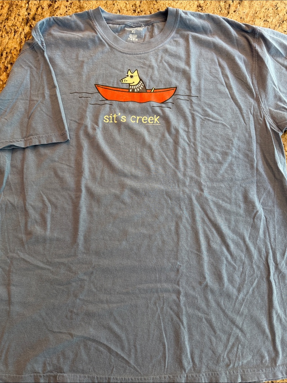 Teddy The Dog “Sit’s Creek” short sleeve T-Shirt.